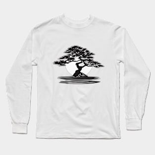 Enigmatic Silhouette Tree and Moon Art No. 562 Long Sleeve T-Shirt